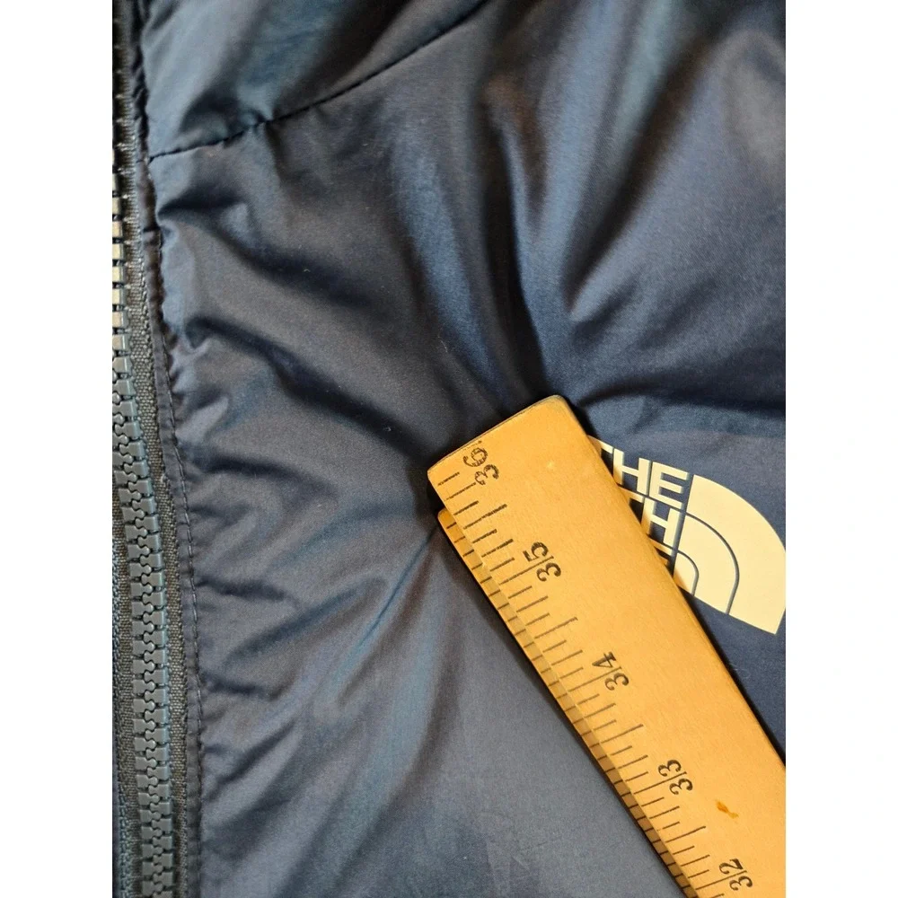 The North Face Down Jacket Boys XL 14/16 Blue Printed Reversible Puffer 600-Fill